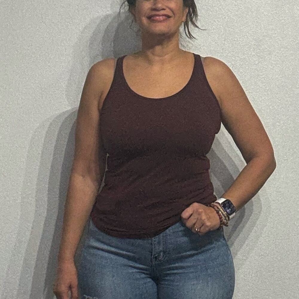 Athleta Burgundy With Ease Cut Out Tank Top Sz S